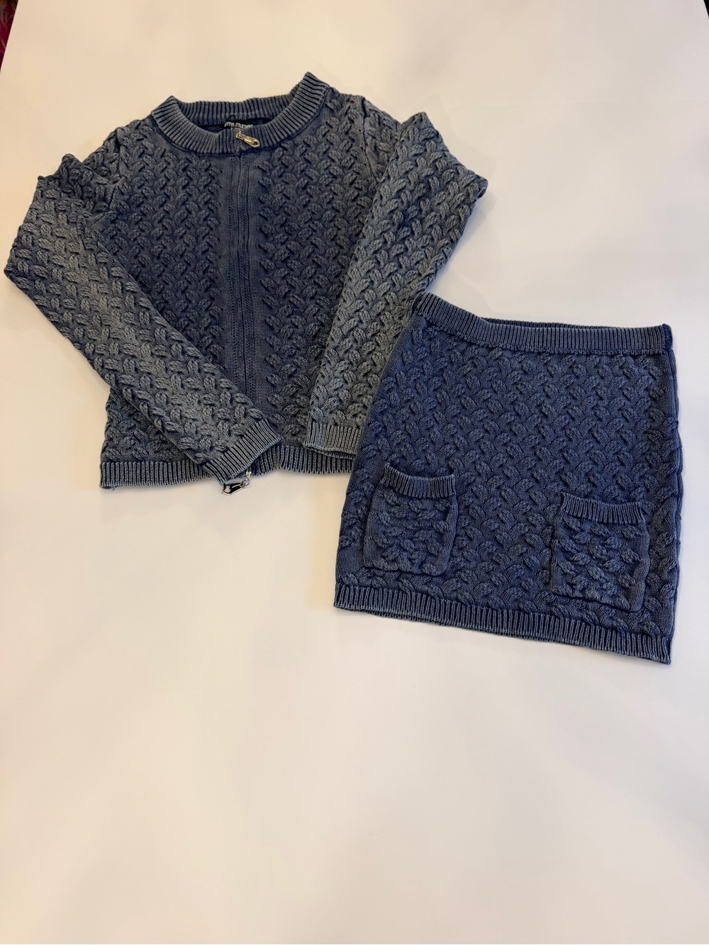 PrettyLittleThing Petite Cable Knit 2pc Set Sweater Skirt US 00